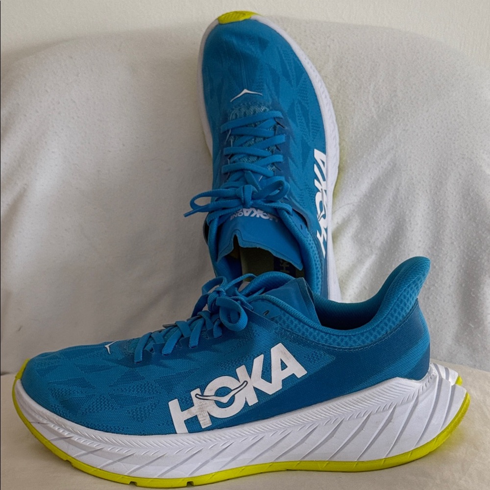 Hoka Women's Vibrant Blue Sneakers with Lime Highlights